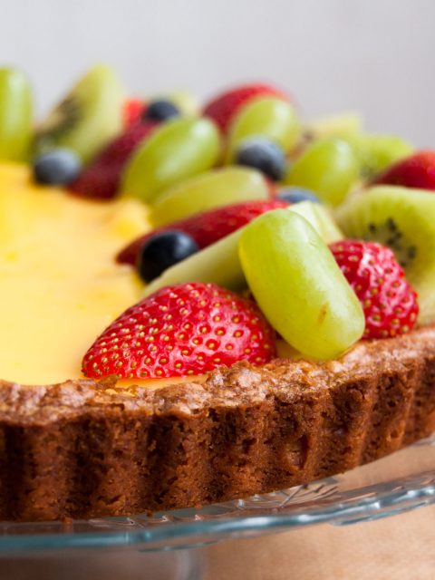 tarta primavera de limón y frutas